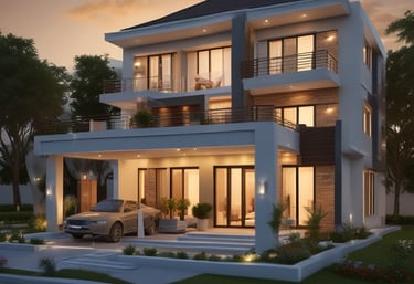 A construction site with workers and machinery in action.