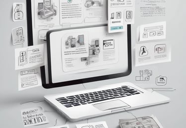 A modern AI assistant interacting with clients via a digital interface.