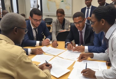 A professional team of compliance consultants in a meeting.