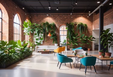 ampie vetrate e dettagli originali in un contesto industriale