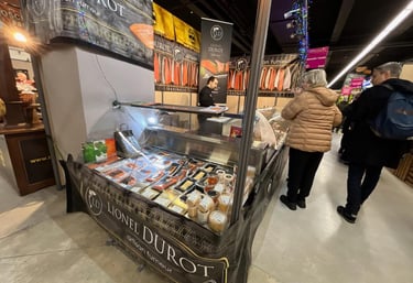commerçant vente de saumon, banque froide