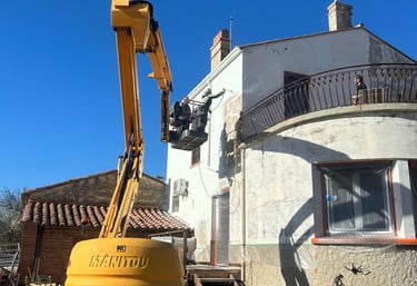 Peinture façade avec nacelle