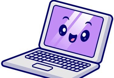 Visuel ordinateur souriant