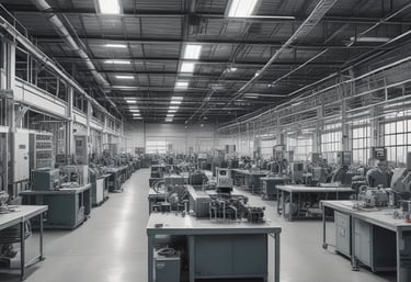 A construction site showcasing electrical and HVAC systems being installed.