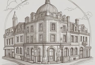 A diverse team collaborating around a laptop in a modern office space.