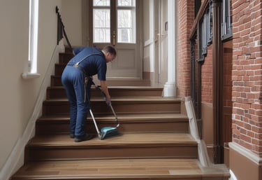 A clean and well-maintained living room with fresh carpets.