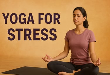 a girl doing yoga for stress.