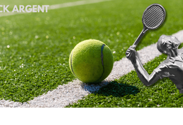 Balle de tennis sur gazon avec trophée – Grégoire Denis tennis junior France