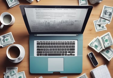 A credit card featuring the logos of Goldman Sachs and Mastercard is placed on the keyboard of a laptop. The laptop has visible keys such as 'shift', 'fn', and 'control'. The setup is minimalist with concentrated focus on the card and keyboard.