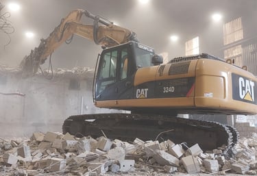 sloopwerkzaamheden beton knipper met vergruizer