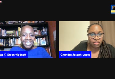 two people are shown on a video chat