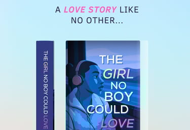 “3D mockup of The Girl No Boy Could Love paperback cover and spine beside preorder sign‑up form”