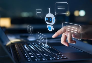 Usuario con un chatbot con IA