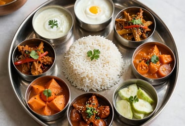 A vibrant birthday party setup featuring colorful canopies and neatly arranged seating.