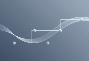 Modern office workspace with a laptop displaying AI data analytics dashboard.