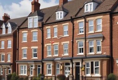 Charming exterior of a traditional Shropshire home bathed in warm afternoon light.