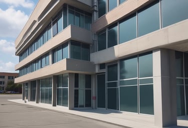 Construction workers repairing a brick wall on a bright day.