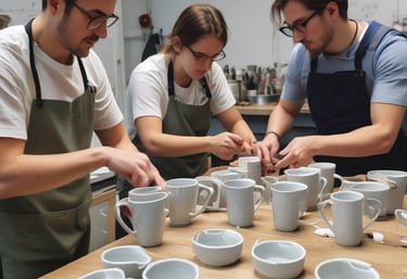 A vintage printing press in action, symbolizing the company's roots and craftsmanship.