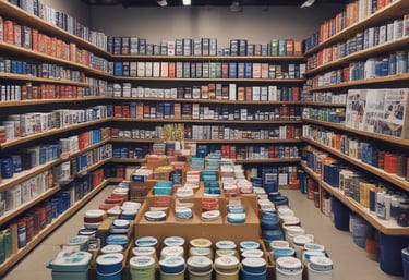 Modern industrial printing machines operating in a bright, clean factory setting.