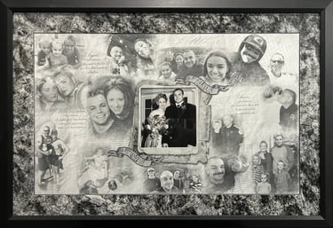 Wedding anniversary gift of framed photo a collection of family memories and wedding portraits