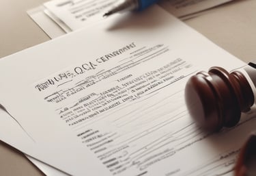 A professional translator working carefully on official documents with a stamp of certification.