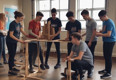 Happy young people enjoying an outdoor activity funded by the store’s proceeds.
