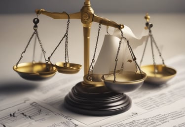 Close-up of hands sorting important documents on a wooden desk with a laptop nearby.
