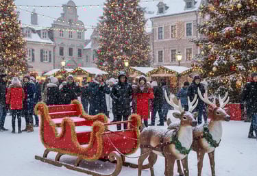 slitta con renne festa di natale