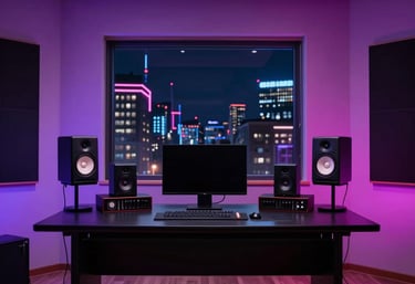 Lofi anime study room backgroun