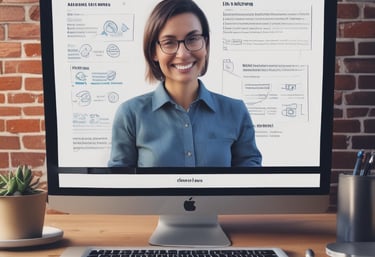 A warm, inviting office space where a diverse team collaborates over AI strategy documents, bathed in natural light.