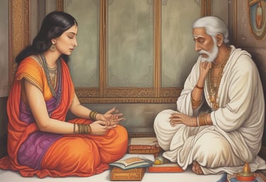 A serene setup with Ayurvedic oils, candles, and healing herbs.