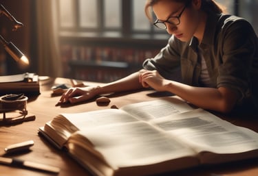 A group of people engaged in a theological study session with books and laptops.