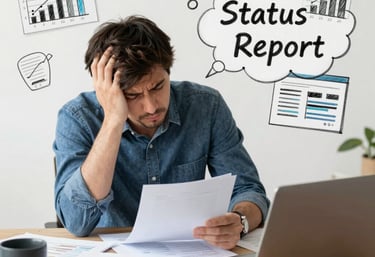 A futuristic dashboard displaying automated project data analytics.