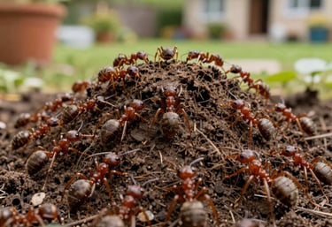 Technician applying fumigation treatment in a residential living room.