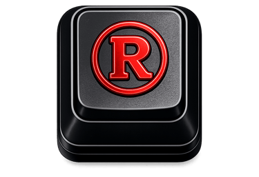 Icono de marca registrada que representa el registro y protección de marcas y nombres comerciales