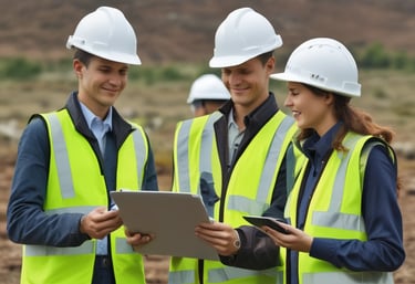Close-up of hands planting a young tree symbolizing sustainable engineering.
