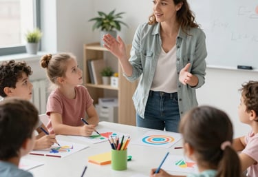 A warm, inviting therapy space filled with colorful toys and cushions.