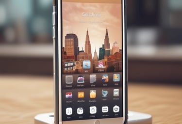 A sleek laptop displaying a vibrant modern website with neon accents on a dark background.