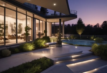 Close-up of a sleek automated gate system with integrated lighting.