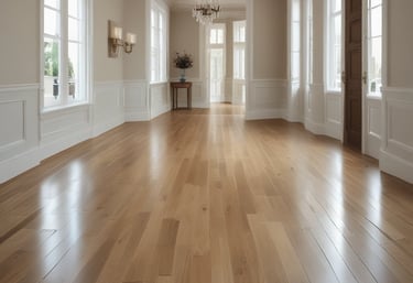 Before and after shot showing a worn carpet tile floor transformed into fresh, vibrant flooring.