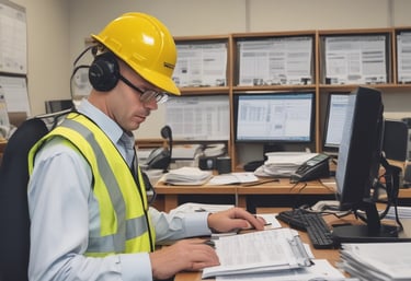 A clean, modern training room setup with green and blue accents ready for an OSH session.