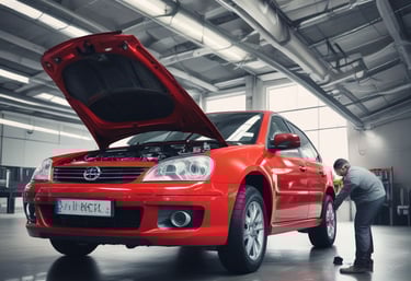 A friendly local mechanic inspecting a car by the beach in Huatulco.