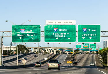 florida I-95 green above road signs