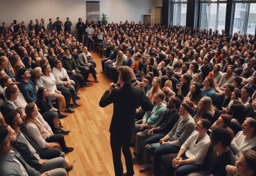 Close-up of a laptop screen showing a successful influencer campaign dashboard with analytics.