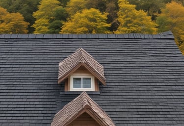 A skilled roofer installing new shingles on a residential roof in Dayton, Ohio.
