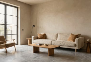 A sleek, modern kitchen with clean lines and warm Mediterranean light streaming through large windows.