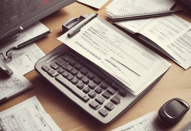 A friendly, professional workspace with a notebook, glasses, and a cup of coffee.