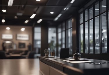 A cozy local bar with a visible QR code plaque on the counter encouraging reviews.