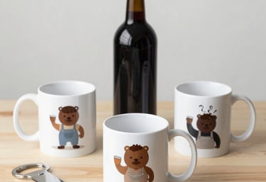 Close-up of a vibrant custom coffee mug with a unique design.