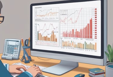 A welcoming workspace with a laptop displaying QuickBooks Online and a neat stack of financial documents.